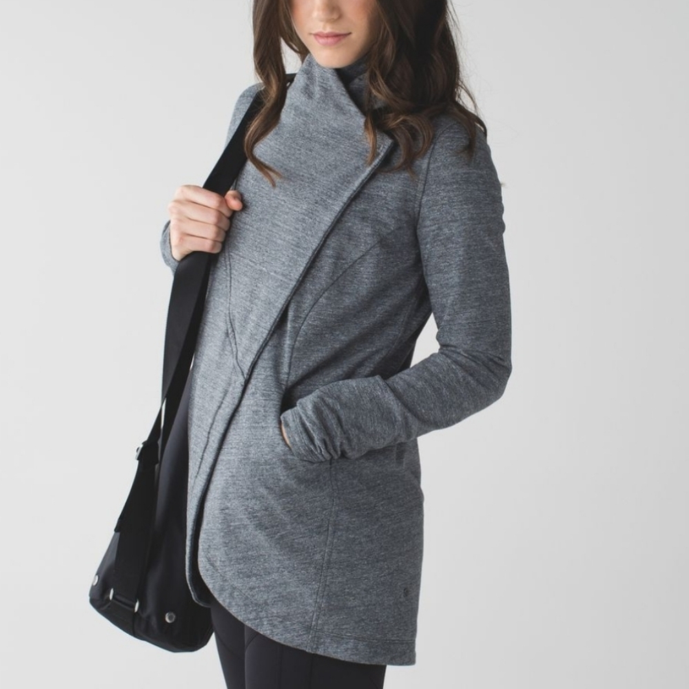 Lululemon That's A Wrap Heathered Snow Slub Coal Size 8